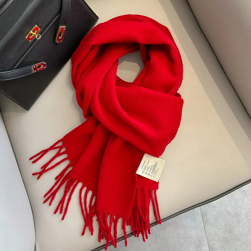Winter Narrow Scarf 28 Color 100% Wool Scarf Hot Selling Solid Color Scarf Men's and Women's Universal Warm and Cold proof Scarf Quick Pick Grocers